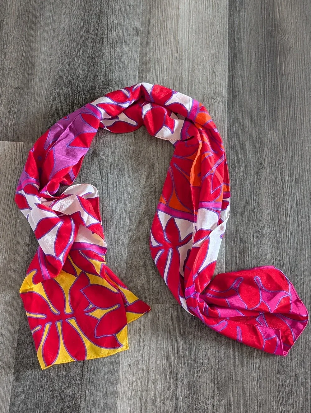 vintage LIZ CLAIBORNE silk scarf bright colors